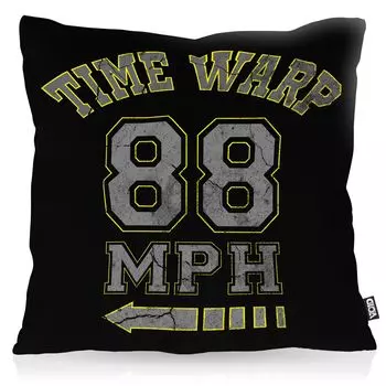 Чехол на подушку VOID Time Warp, чехол для подушки, полиэстер, водонепроницаемый, для улицы, для дома, для путешествий в будущее, назад во времени, цвет: черный, размер подушки: 60 x 60 см