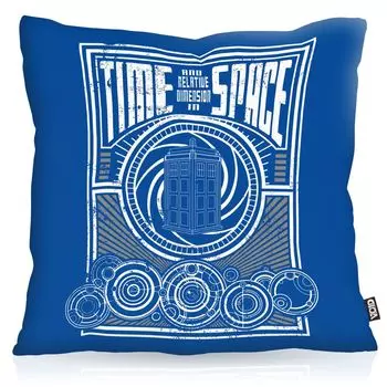 Чехол на подушку VOID Time встречает пространство, чехол для подушки, полиэстер, водонепроницаемый, для улицы, для путешествий во времени, ящик для экстренного вызова Timelord, цвет: синий, размер подушки: 80 x 80 см