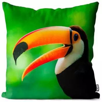 Чехол на подушку VOID Toucan Bird Safari Полиэстер Водонепроницаемая подушка для улицы и дома Размер: 60 x 60 см