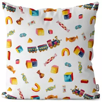 Чехол на подушку VOID Train Sweets Чехол на подушку Полиэстер Водонепроницаемая подушка для улицы и дома Размер: 60 x 60 см