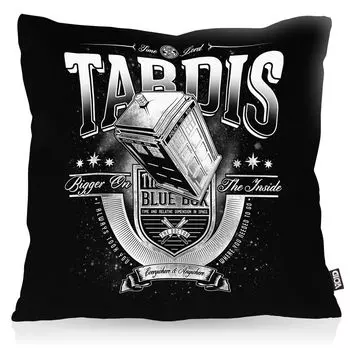 Чехол на подушку VOID Travel in Time and Space, полиэстер, водонепроницаемый, для улицы, серия путешествий во времени, ящик для экстренного вызова полиции, размер подушки: 80 x 80 см, цвет подушки: черный