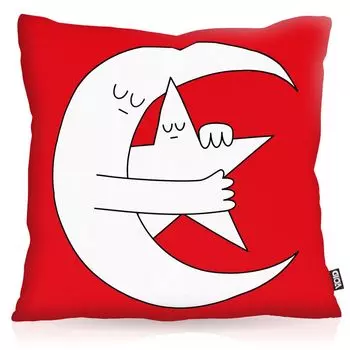 Чехол на подушку VOID Trkiye, полиэстер, водонепроницаемый, для улицы, Demokrasi Democracy, флаг Турции, полумесяц, размер подушки: 80 x 80 см