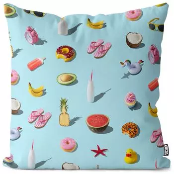 Чехол на подушку VOID Unicorn Melon Duck, полиэстер, водонепроницаемая подушка для улицы и дома. Размер: 50 x 50 см.