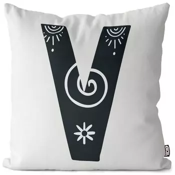 Чехол на подушку VOID V с буквами природы, чехол для подушки из полиэстера, водонепроницаемый, для улицы и дома, размер подушки: 80 x 80 см