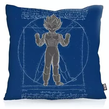 Чехол на подушку VOID Vitruvian Vegeta, чехол для подушки из полиэстера, водонепроницаемый для улицы, da vinci roshi ball z son goku Dragon, размер подушки: 60 x 60 см, цвет подушки: синий