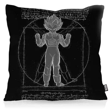 Чехол на подушку VOID Vitruvian Vegeta, чехол для подушки из полиэстера, водонепроницаемый для улицы, da vinci roshi ball z son goku Dragon, размер подушки: 80 x 80 см, цвет подушки: черный