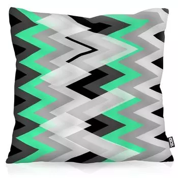 Чехол на подушку VOID Zenzin с зигзагообразным узором для улицы и дома, размер подушки: 60 x 60 см, цвет подушки: серый