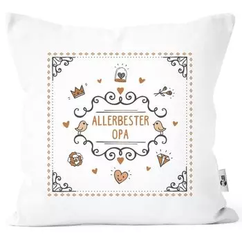Чехол на подушку в подарок с надписью: Рождество, день рождения, День матери, подарок, чехол на подушку, хлопок Moonworks Very Best Grandpa, белый, униразмер