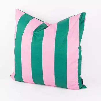 Чехол на подушку в полоску темно-зеленый розовый разные размеры SCHNER LEBEN размер 70x70см (ВxШ) 70x70см (ВxШ) размер Schner-Leben