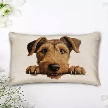 Чехол на подушку вельш-терьера с застежкой-молнией, 16x26 дюймов, хлопок, лен, наволочка для собаки, прямоугольная наволочка для дивана, кровати, автомобиля, паба, кафе-бара, украшение гостиной, подарки для собак для детей Rebbygena, Style-6-1
