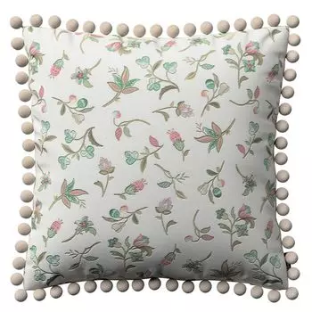 Чехол на подушку Wera с помпонами Dekoria, бежевый