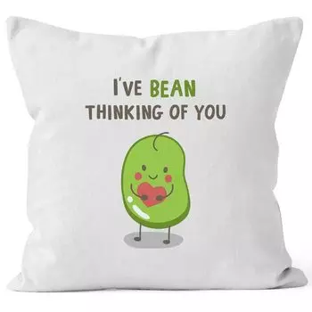 Чехол на подушку Я думаю о тебе, чехол на подушку, декоративная подушка, хлопок MoonWorks, белый, униразмер