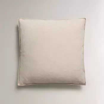 Чехол на подушку Zara Home Contrast Topstitching, 45х45 см, светло-бежевый