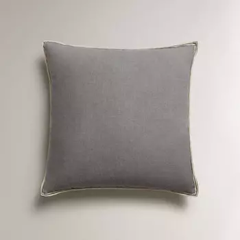 Чехол на подушку Zara Home Contrast Topstitching, 45х45 см, серый