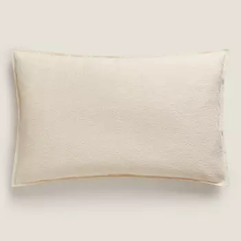 Чехол на подушку Zara Home Jacquard Leaf, кремовый