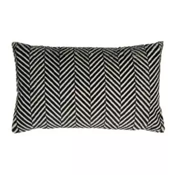 Чехол на подушку Zella 35 x 60 см, черный с рисунком и молнией, полиэстер под мех pad