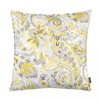Чехол на подушку Zenica, принт пейсли по всей поверхности, желтый, размер: 50 x 50 см, наполнитель подушки: полиэстер Proflax
