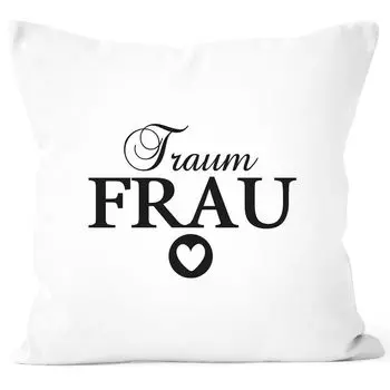 Чехол на подушку женщина мечты/мужчина мечты сердце эмблема чехол для подушки подарок партнеру декоративная подушка хлопок Moonworks женщина мечты белый униразмер