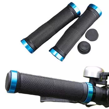 Чехол на руль горного велосипеда LeBycle в штучной упаковке, резиновый чехол на руль велосипеда, перчатки (синий)