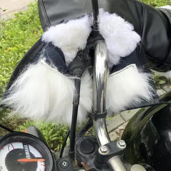 Чехол на руль мотоцикла Kuang-Chi, зимние защитные перчатки для электромобиля, шерстяные утолщенные теплые морозостойкие и теплые чехлы на руль для трехколесного велосипеда, большие размеры