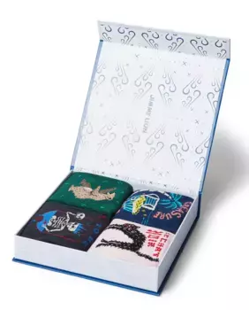 Чехол с тремя парами мужских носков - Коллекция Библиотеки Jimmy Lion, мультиколор