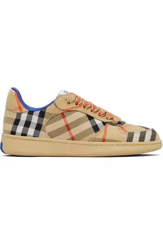 Чекированные кроссовки Terrace Burberry, цвет sand