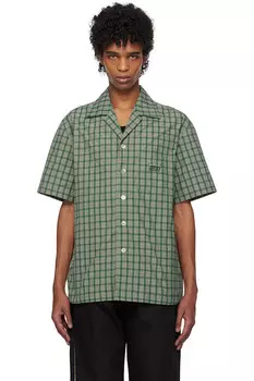 Чековая рубашка с коротким рукавом Kijun, зеленый
