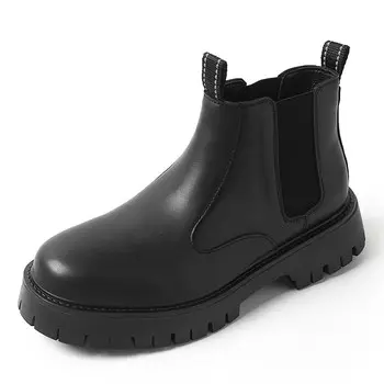 Челси Ботинки Мужские Weishibangwei, цвет Black Fleece-Lined