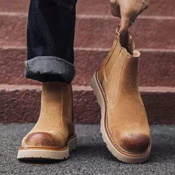 Челси Ботинки Мужские Weishibangwei, желтый