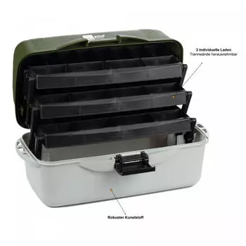 Чемодан для рыбалки большой с 3 ящиками для рыболовных принадлежностей 50x25x25см коробка для снастей ZITE