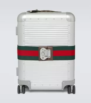 Чемодан gucci porter в веб-полоску для ручной клади Gucci, серебро