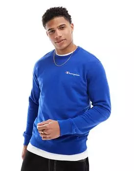 Чемпион — синяя толстовка с небольшим логотипом на левой груди Champion