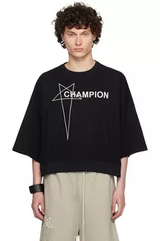 Чемпионская версия укороченной футболки Tommy Rick Owens, черный