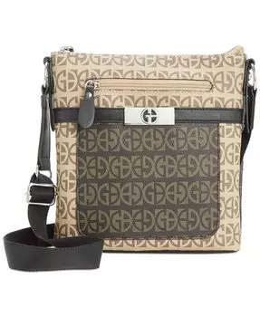 Через плечо Block Signature Pocket с севером и югом Giani Bernini, коричневый