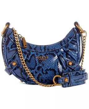 Через плечо Clelia Mini Python на молнии GUESS, синий