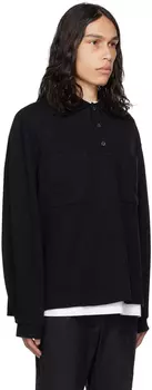 Черная аппаратная футболка-поло Wooyoungmi