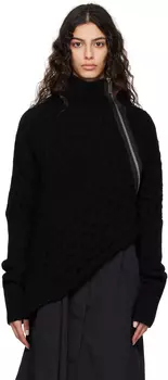 Черная асимметричная водолазка sacai