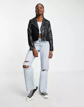 Черная байкерская куртка из искусственной кожи ASOS DESIGN Ultimate