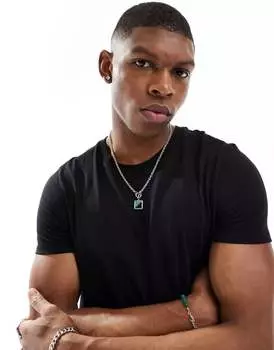 Черная базовая футболка Bershka