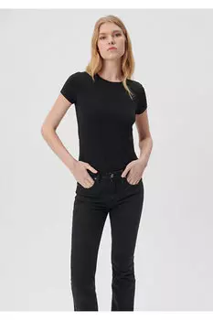 Черная базовая футболка приталенного кроя Mavi, черный