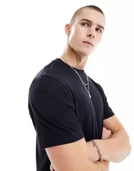 Черная базовая футболка Pull&Bear