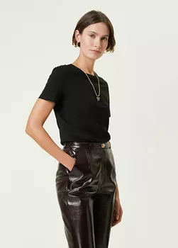 Черная базовая футболка с круглым вырезом Beymen