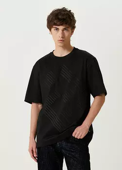 Черная базовая футболка с логотипом Fendi