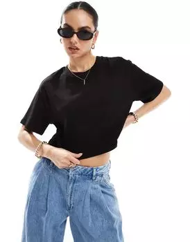 Черная базовая футболка Stradivarius