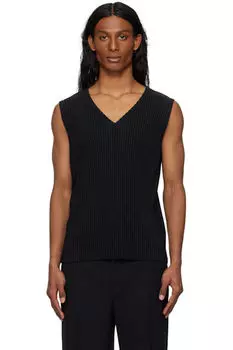 Черная базовая майка HOMME PLISS ISSEY MIYAKE