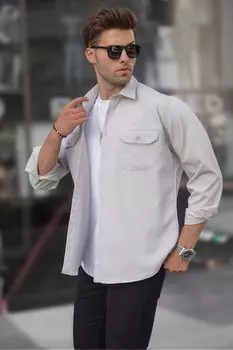 Черная базовая мужская рубашка стандартного кроя 6716 MADMEXT