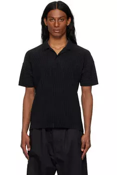 Черная базовая рубашка-поло HOMME PLISS ISSEY MIYAKE