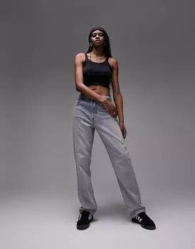 Черная базовая жилетка в рубчик Topshop Tall