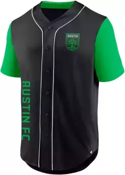 Черная бейсбольная майка MLS Adult Austin FC Balance Fanatics