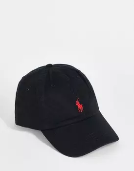 Черная бейсболка Polo Ralph Lauren с красным логотипом игрока